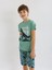 Erkek Çocuk Kısa Kollu Kapri %100 Pamuklu Pijama Takımı Trainer 4