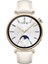 Huawei Watch Gt4 41MM Ile Uyumlu Starlight Gold Metal Tokalı Deri Zarif Şık Kordon 3