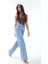 Kadın Yüksel Bel Bol Paça Açık Denim Pantolon 4