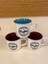 Kupa Bardak Porselen 3'lü 250 ml Bordo ve Yeşil 3