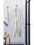 Bornoz - Nakışlı Havlu Seti Cora Bayan Krem S/M+45 x 85 cm 3