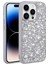 Apple iPhone 14 Pro Uyumlu Parlak Taşlı Tasarım Rntc Linea Kapak-Gümüş 1