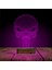 Kirppi 3D Lamba Kuru Kafa Punisher Masa Gece Lambası 5