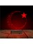Kirppi 3D Lamba Ay Yıldız Türk Bayrağı V2 Masa Gece Lambası 4