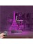 Kirppi 3D Saat Lamba Eyfel Kulesi Masa Gece Lambası 4