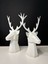 2 Li Set Geyik Figürlü Modern Dekoratif Hediyelik Biblo Kemik Beyazı 22 cm /19 cm 1