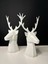 2 Li Set Geyik Figürlü Modern Dekoratif Hediyelik Biblo Kemik Beyazı 22 cm /19 cm 3