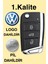 Volkswagen Polo - Golf 7 - Skoda - Seat 3 Butonlu Sustalı Kumanda Kabı (Krom) Logolu 1
