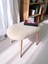 Minimalist Teddy Kumaş Tabure, Ahşap Ayaklı Tabure, Salon, Ofis, Makyaj Masası, Yemek Masası 2