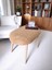 Minimalist Teddy Kumaş Tabure, Ahşap Ayaklı Tabure, Salon, Ofis, Makyaj Masası, Yemek Masası 2
