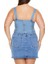 Plus Size Tokalı Denim Crop Top 6
