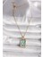 316L Gold Renk Pembe Zirkon Taşlı Taç Kalp Portre Model Kadın Kolye - TJ-BKO9670 2