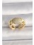 Pirinç Gold Renk Ayarlanabilir Zirkon Taşlı Kadın Yüzük - TJ-BYK3596 1