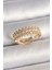 Pirinç Gold Renk Zirkon Taşlı Ayarlanabilir Model Kadın Yüzük - TJ-BYK3689 1