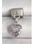 316L Çelik Gümüş Renk Mor Pullu Kalp Model Nomination Charm - TJ-BC1248 1