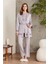 2800 Kadın Royal Dantelli Penye 3'lü Sabahlıklı Pijama Takım 1