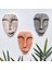 El Yapımı Taş Heykel Soyut Yüz Maske 3'li Set, Duvar Dekor, Modern Ev ve Ofis Dekoru 1