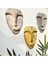 El Yapımı Taş Heykel Soyut Yüz Maske 3'li Set, Duvar Dekor, Modern Ev ve Ofis Dekoru 3