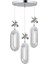 Modern 3 Renk LED Kristal Taşlı Gümüş Avize, Kumandalı, 30x30 cm 1