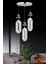 Modern 3 Renk LED Kristal Taşlı Gümüş Avize, Kumandalı, 30x30 cm 2