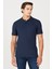 %100 Pamuk Regular Fit Normal Kesim Lacivert Polo Yaka Tişört 1