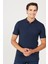 %100 Pamuk Regular Fit Normal Kesim Lacivert Polo Yaka Tişört 3