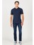 %100 Pamuk Regular Fit Normal Kesim Lacivert Polo Yaka Tişört 5