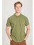 %100 Pamuk Regular Fit Normal Kesim Yeşil Polo Yaka Tişört 2