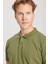 %100 Pamuk Regular Fit Normal Kesim Yeşil Polo Yaka Tişört 4