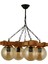 Salon / Oturma Odası Otantik Ahşap Dörtlü Sarı Glop Camlı Avize 35 - 50 Modern Ahşap Sarı E27 35 x 2