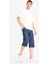 %100 Pamuk Hafif Kumaş Regular Fit Jean Uzun Bermuda Şort F4222AX25SM 4