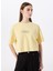 Bisiklet Yaka Baskılı Sarı Kadın T-Shirt J5SL-TST7020 1