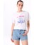 Bisiklet Yaka Baskılı Beyaz Kadın T-Shirt F5SL-TST0462 2