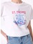 Bisiklet Yaka Baskılı Beyaz Kadın T-Shirt F5SL-TST0462 4