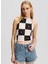 Karl Lagerfeld Jeans Bebe Yaka Kareli Siyah - Beyaz Kadın Bluz A2W18003 2
