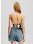 Karl Lagerfeld Jeans Bebe Yaka Kareli Siyah - Beyaz Kadın Bluz A2W18003 4