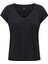 V Yaka Düz Siyah Kadın T-Shirt Onlrılla S/s V-Neck Top Jrs 1