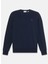 Woven Badge (Lb) Crew Neck Lacivert Bisiklet Yaka Normal Düz Erkek Sweatshırt 5