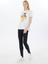 Yuvarlak Yaka Baskılı Ekru Kadın T-Shirt L5SL-TST5814 2
