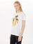 Yuvarlak Yaka Baskılı Ekru Kadın T-Shirt L5SL-TST5814 3