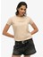 Bisiklet Yaka Deve Tüyü Kadın T-Shirt W1011612A 2