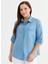 Polo Yaka Çizgili Mavi Kadın Bluz 25YSL8134-BB 2