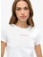 Bisiklet Yaka Beyaz Kadın T-Shirt W1011635A 3