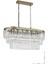 Linsa 70 x 30 cm Kristal Cam Taşlı Yemek Masası Üstü Lüks Avize (Eskitme Renk) 3