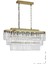 Linsa 70 x 30 cm Kristal Cam Taşlı Yemek Masası Üstü Lüks Avize (Eskitme Renk) 4