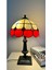 El Yapımı Vitray Retro Barok Abajur Masa Lambası Oturma ve Yatak Odası Kırmızı Beyaz Siyah 5
