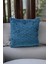 Bohem 4'lü Dekoratif Yastık Kılıfı Kırlent Kılıfı 45 x 45 cm Petrol Mavisi Zikzak Desen 2