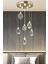 A+ Luxury Modern Kristalize Cam Sarkıt Altılı Power LED Avize Gold Sarı Gün Işığı Ledli Avize 1
