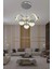Modern 4'lü LED avize, 3 renk seçeneği, kumandasız, şık krom tasarım 2