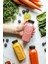 5 Adet 300 ml Smoothie Detoks Şişesi Şeffaf Plastik Sızdırmaz Kapak Köşeli Meyve Suyu Şişesi 5
